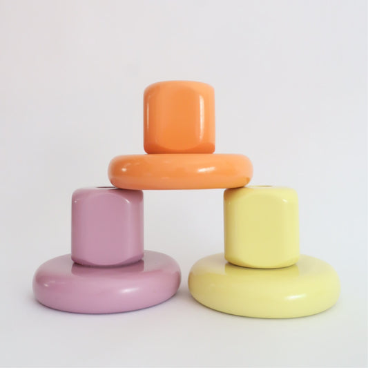 Set of 3 Glaze candle holders