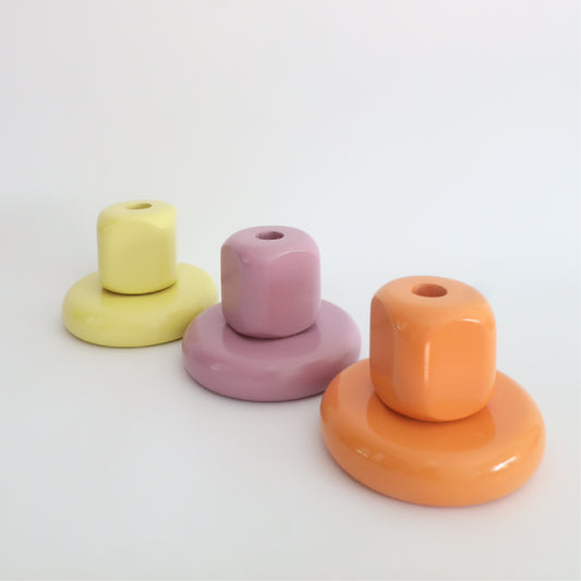 Set of 3 Glaze candle holders